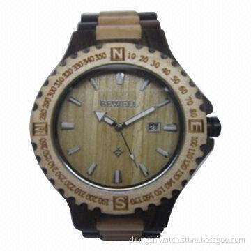 Colorful Wooden Wristwatch with Maple Sandalwood Case, Japan Movement, Various Colors are Available
